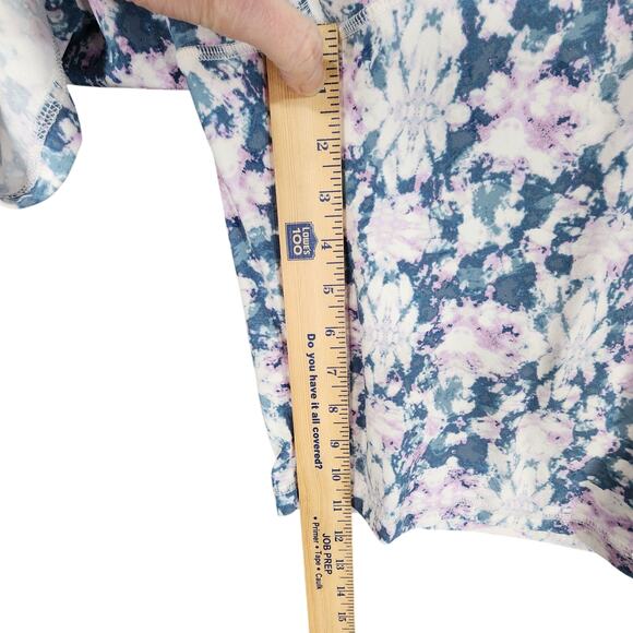 Livi Active Lane Bryant Shorts Leggings 30 32 Floral Blue Pink Pockets 46x11 - Picture 7 of 12